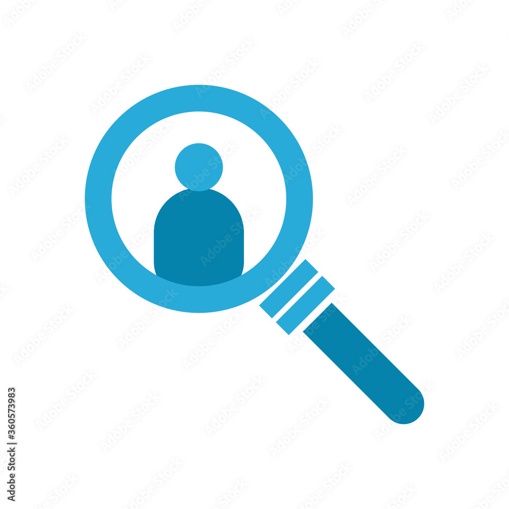 avatar inside lupe flat style icon vector design avatar inside lupe flat style icon vector design