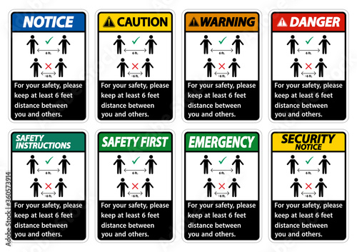 Keep 6 Feet Distance,For your safety,please keep at least 6 feet distance between you and others.