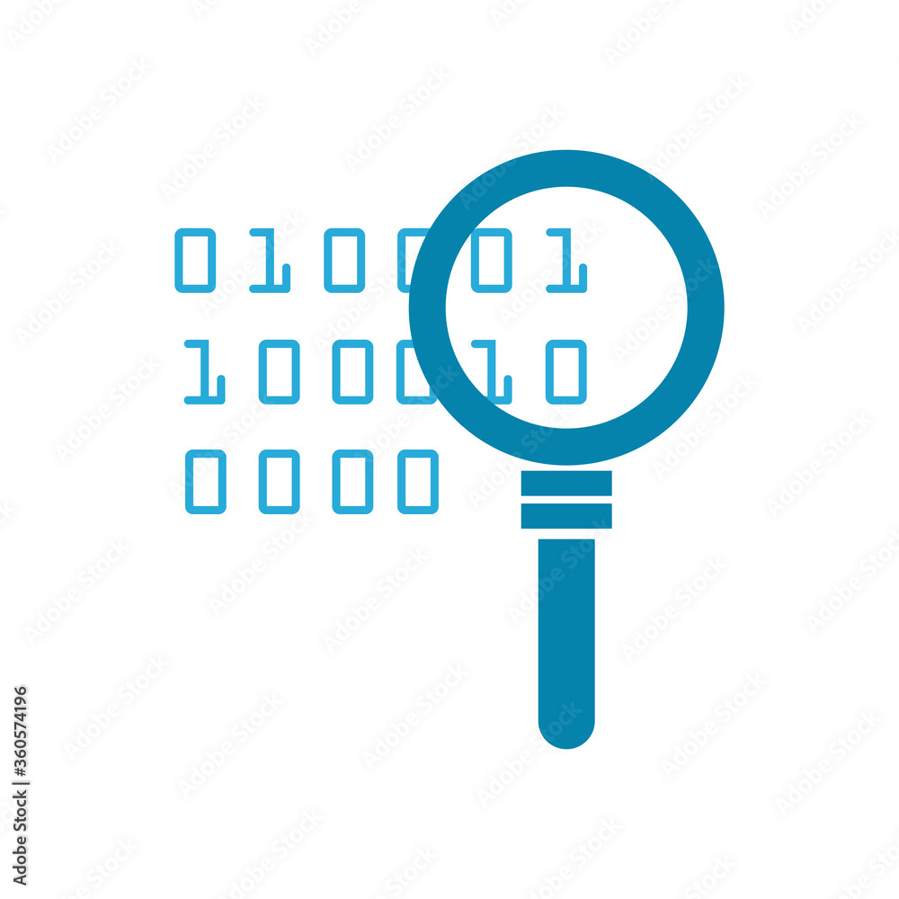 lupe with code flat style icon vector design lupe with code flat style icon vector design