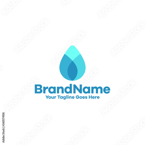 drop water with leaf symbol icon logo