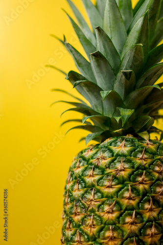 Pineapple and yellow background