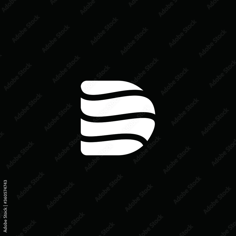 letter d with wave symbol logo template letter d with wave symbol logo template