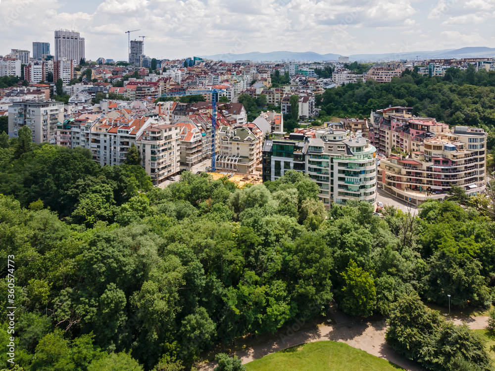Aerial view of city of Sofia, Bulgaria