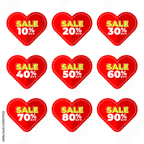 sale discount set a red color, sicker badge