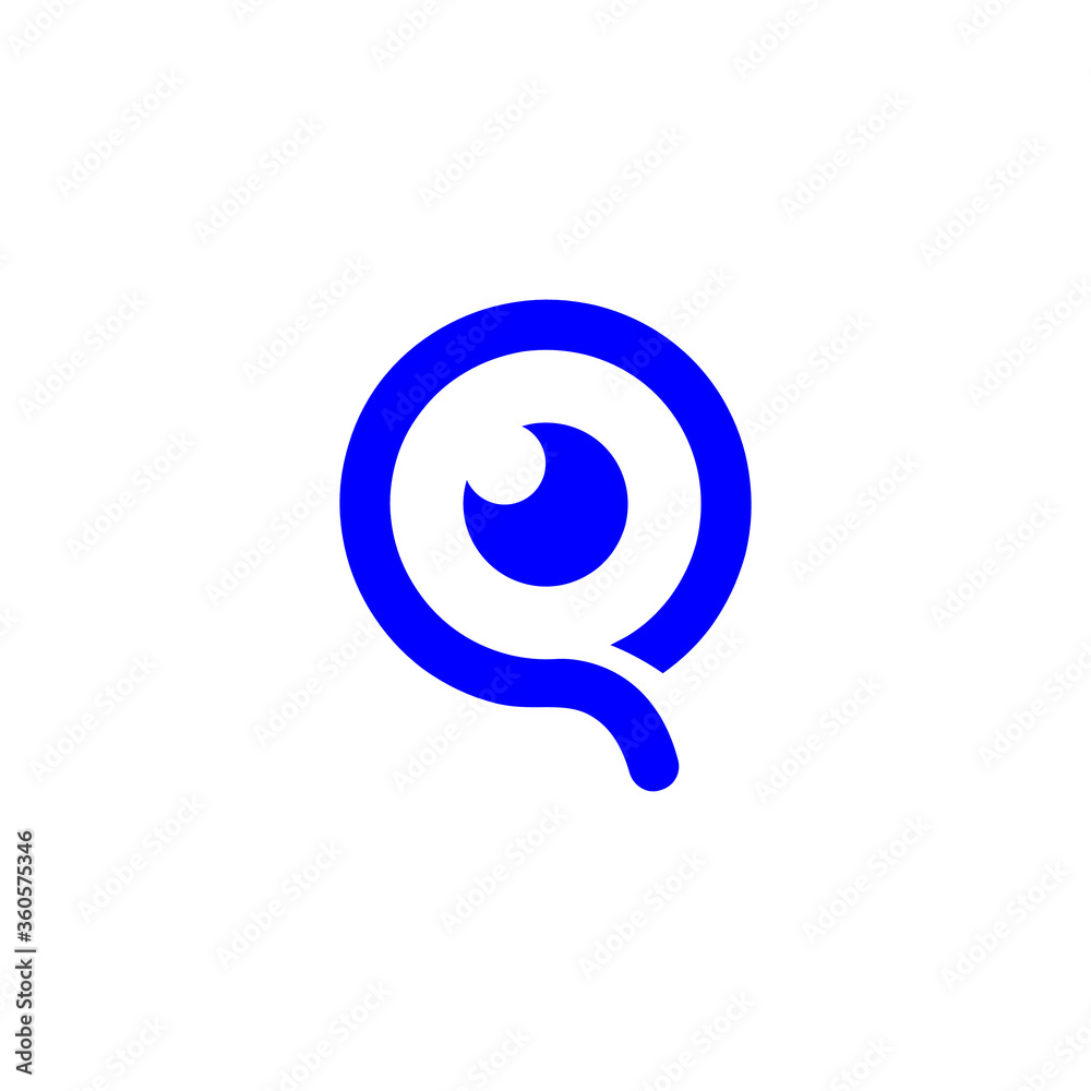 letter q eyes symbol logo template letter q eyes symbol logo template