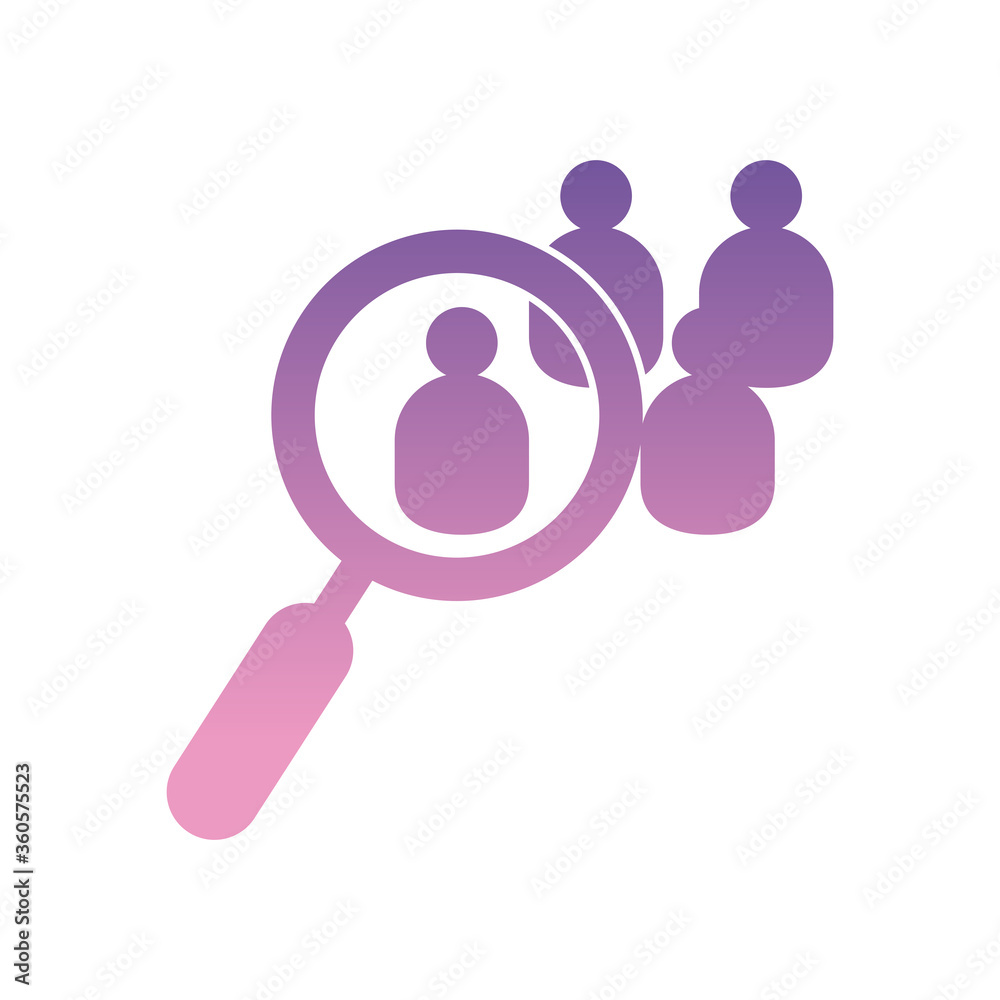 lupe with avatars gradient style icon vector design lupe with avatars gradient style icon vector design