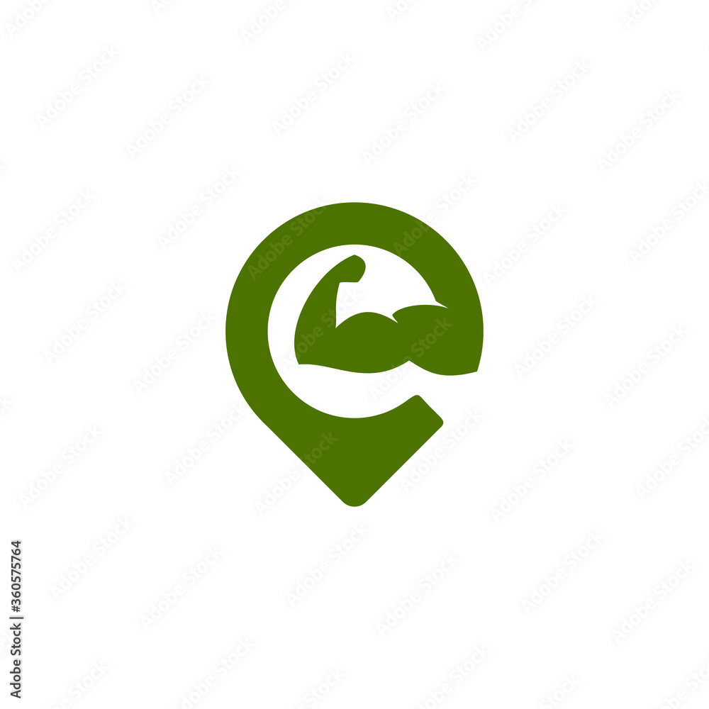 fitness with pin symbol logo template vector eps fitness with pin symbol logo template vector eps