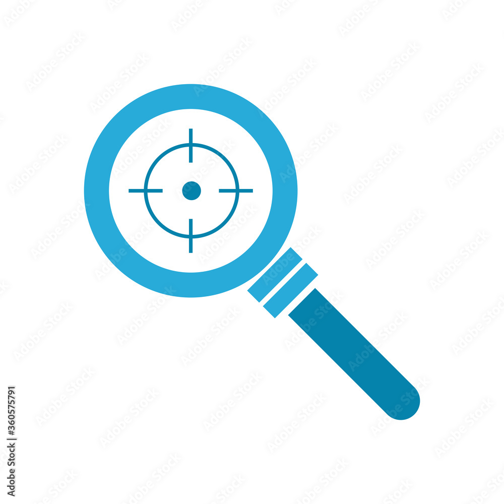 target inside lupe flat style icon vector design target inside lupe flat style icon vector design
