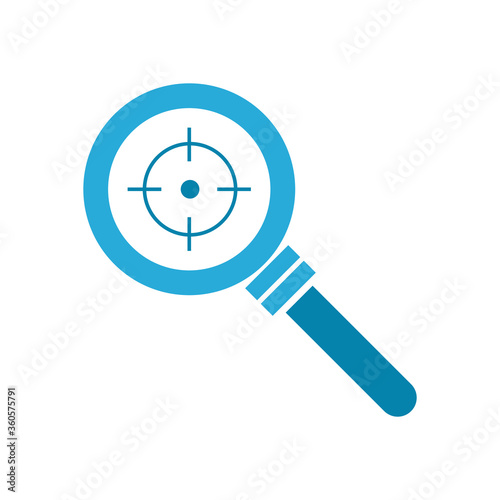 target inside lupe flat style icon vector design