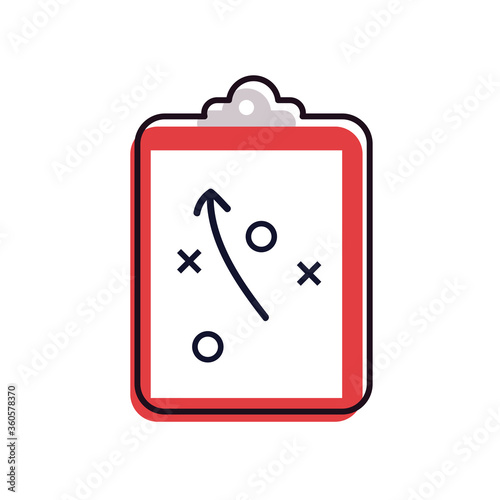 Soccer strategy line and fill style icon vector design
