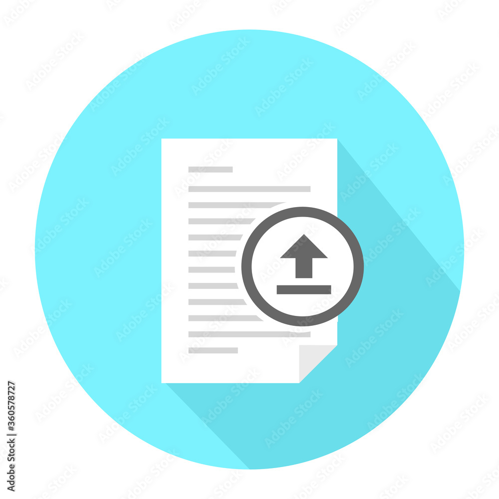 Document With Upload Sign Icon - Flat Long Shadow Vector Illustration Symbol Document With Upload Sign Icon - Flat Long Shadow Vector Illustration Symbol
