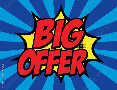 Hand drawn of Big offer. Vector illustration