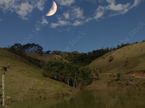moon over the mountains