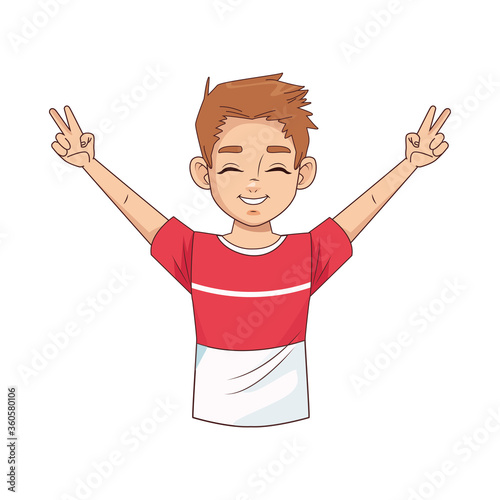 happy young boy avatar character