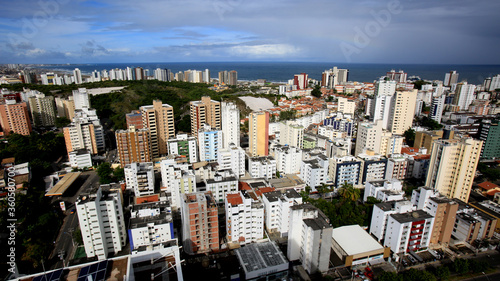 salvador, bahia / brazil - august 29, 2016: aerial view of residential buildings in the Pituba neighborhood in the city of Salvador. photo