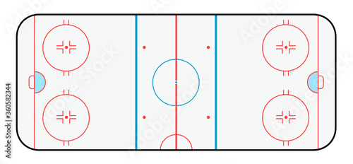 ice hockey rink vector illustration top view photo