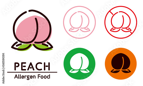 Peach icon / food allergy, allergen