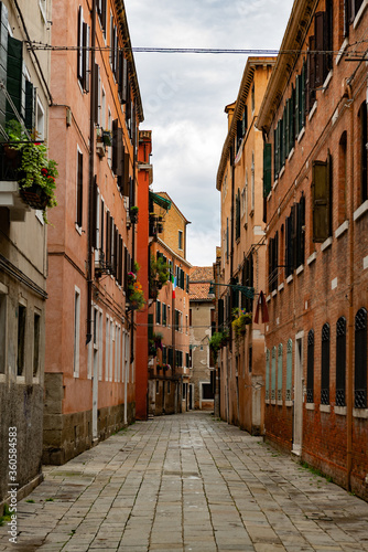 empty alley in the city of Venice  Italy.