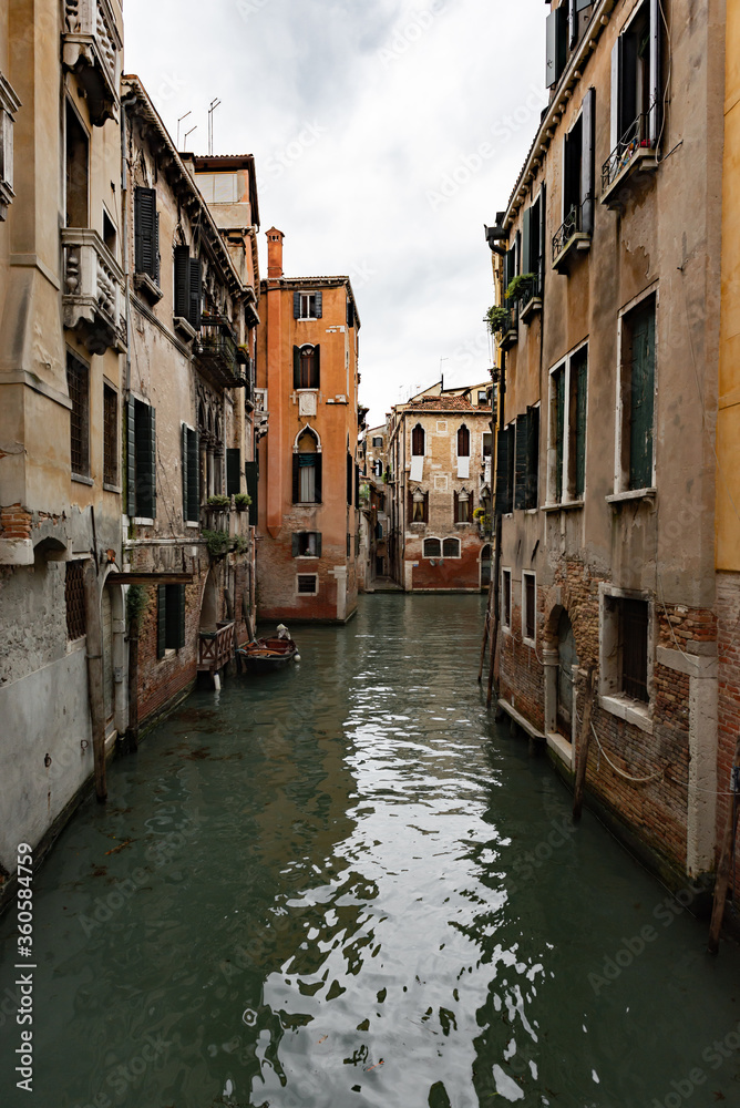 Canals of Venice during the day in high resolution, vertical