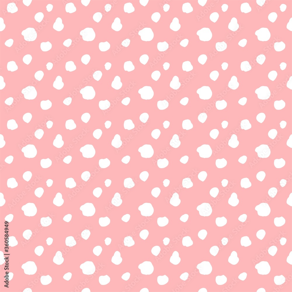 ピンク背景のラフなドットパターン　シームレス