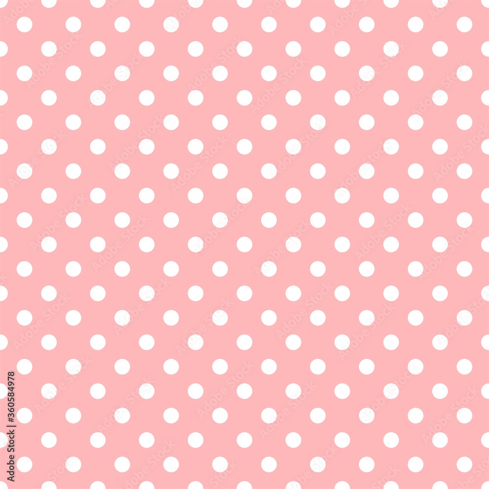 ピンク背景のベーシックなドットパターン　シームレス