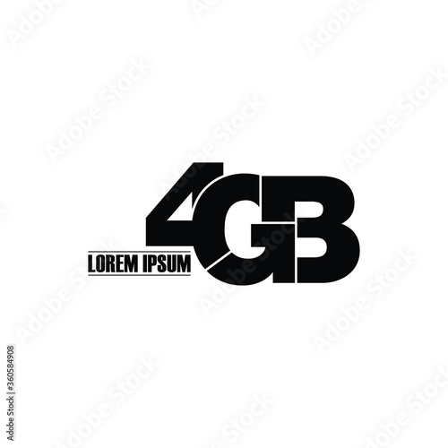 Letter 4GB logo icon design vector. monogram logo vector illustration photo