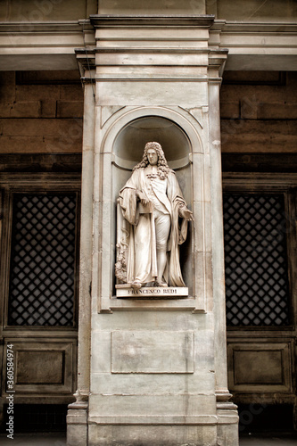 Statue outside the Uffizi gallery, of Francesco Redi