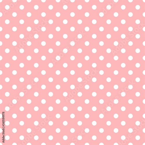 ピンク背景のベーシックなドットパターン シームレス