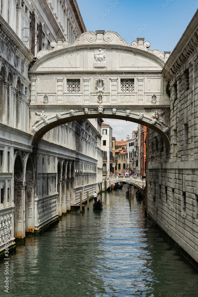 Canals of Venice during the day in high resolution, vertical orientation