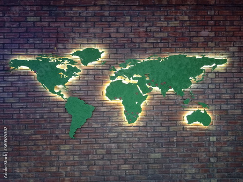 World Map on wall decorative