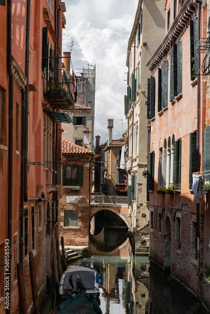 Canals of Venice during the day in high resolution, vertical