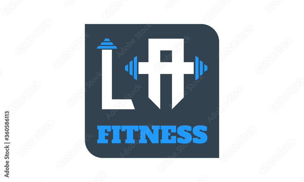 Fototapeta premium LA Fitness Isometric 3d flat creative corporate logo vector template