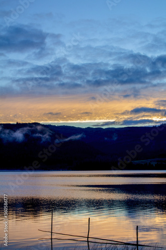 sunrise over the lake