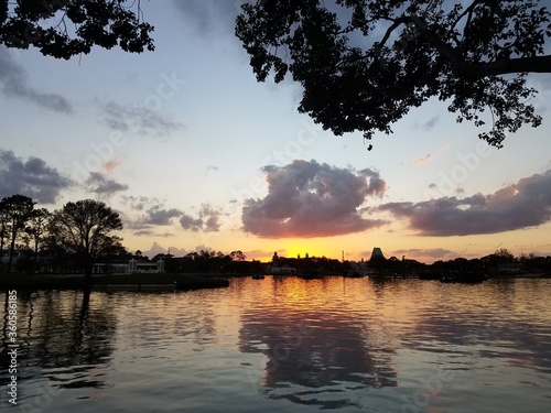 sunset over the river