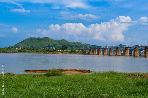Indian Railways Bridge Over Tel River At Kalahandi, Odisha With Beautiful Natural Scenery. 01 photo