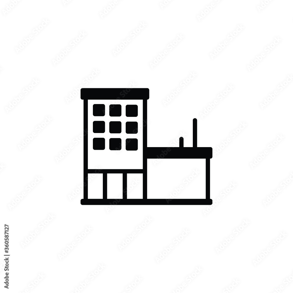 Fire department building icon vector in trendy flat style isolated on white background