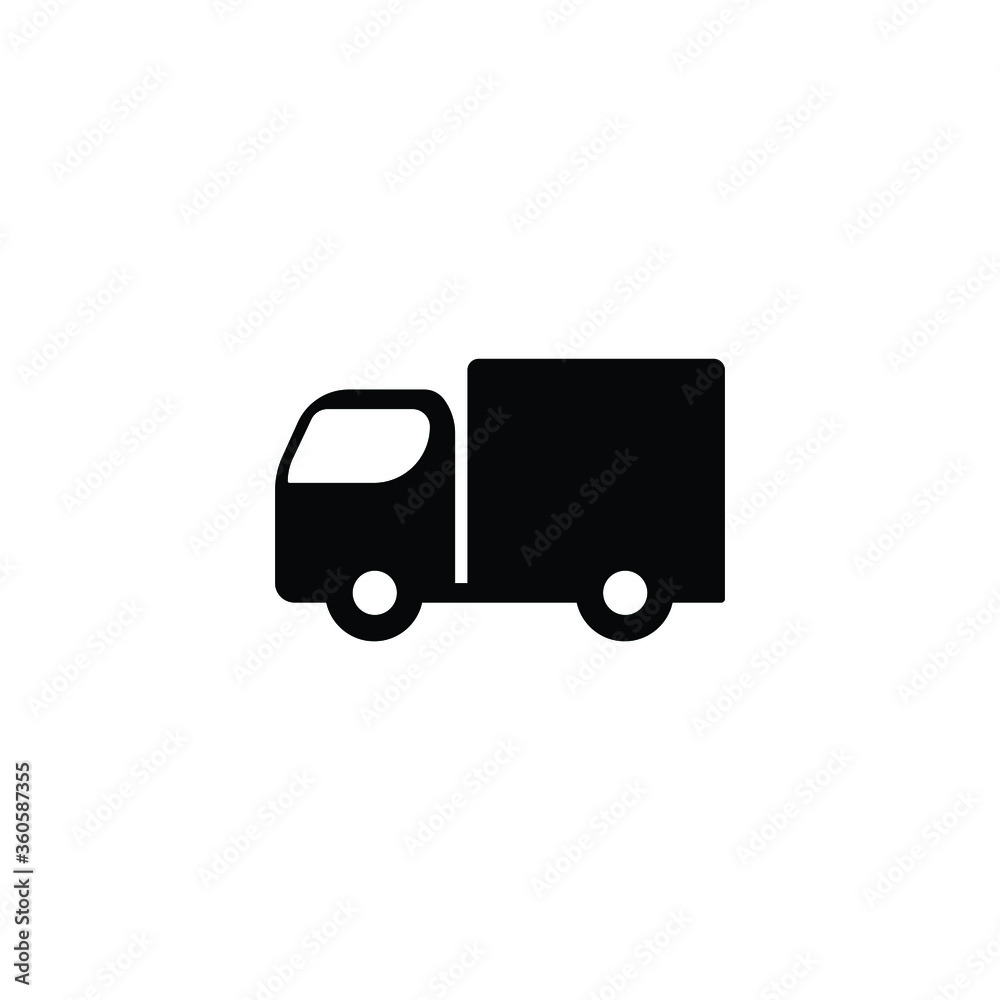 Delivery truck icon vector in trendy flat style isolated on white background Delivery truck icon vector in trendy flat style isolated on white background