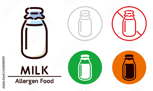 Milk icon / food allergy, allergen