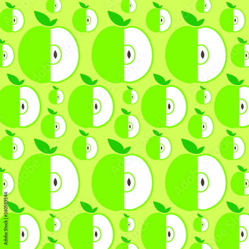 Green apple seamless pattern