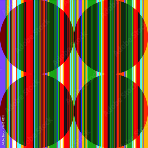 Retro Striped Pattern mixed with Circular shades