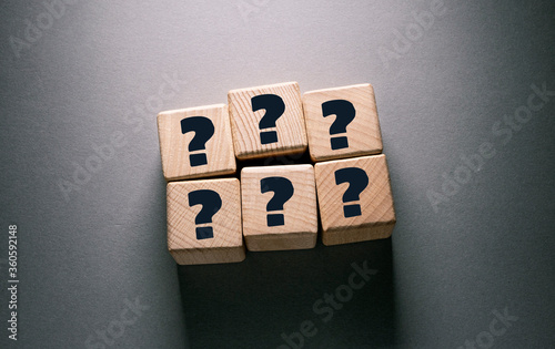 Question Mark Word with Wooden Cubes