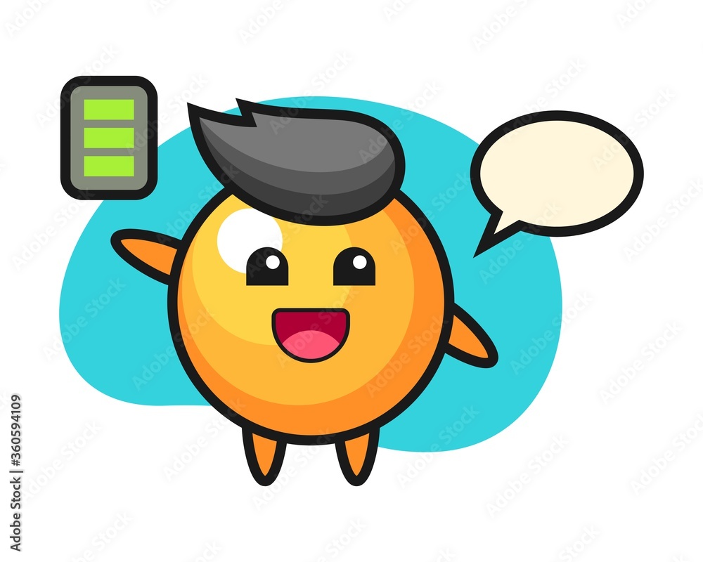 Ping pong ball cartoon with energetic gesture Ping pong ball cartoon with energetic gesture