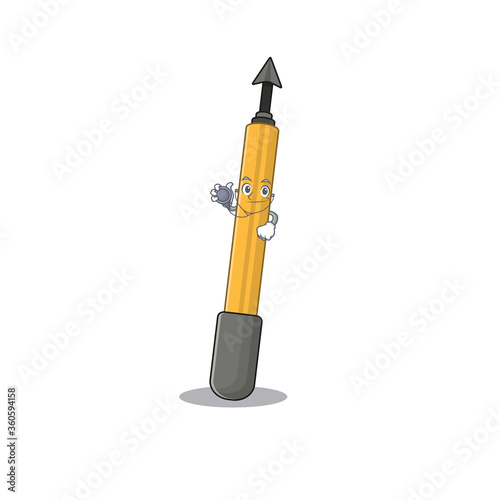 A dedicated snorkeling arrow doctor caricature design working with tools