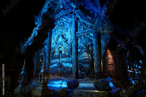 Chiang Mai, Thailand — 1 june 2020:  
temple Wat Si Supan, at night, photo