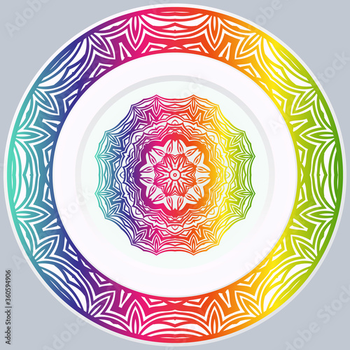 decorative plates for interior design. Empty dish, porcelain plate mock up design. Vector illustration.