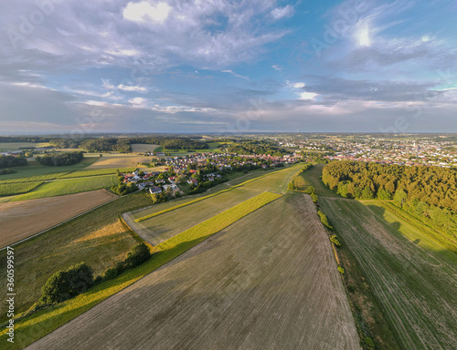 Pfaffenhofen Ilm City view from Top during Summer time before sunset phase