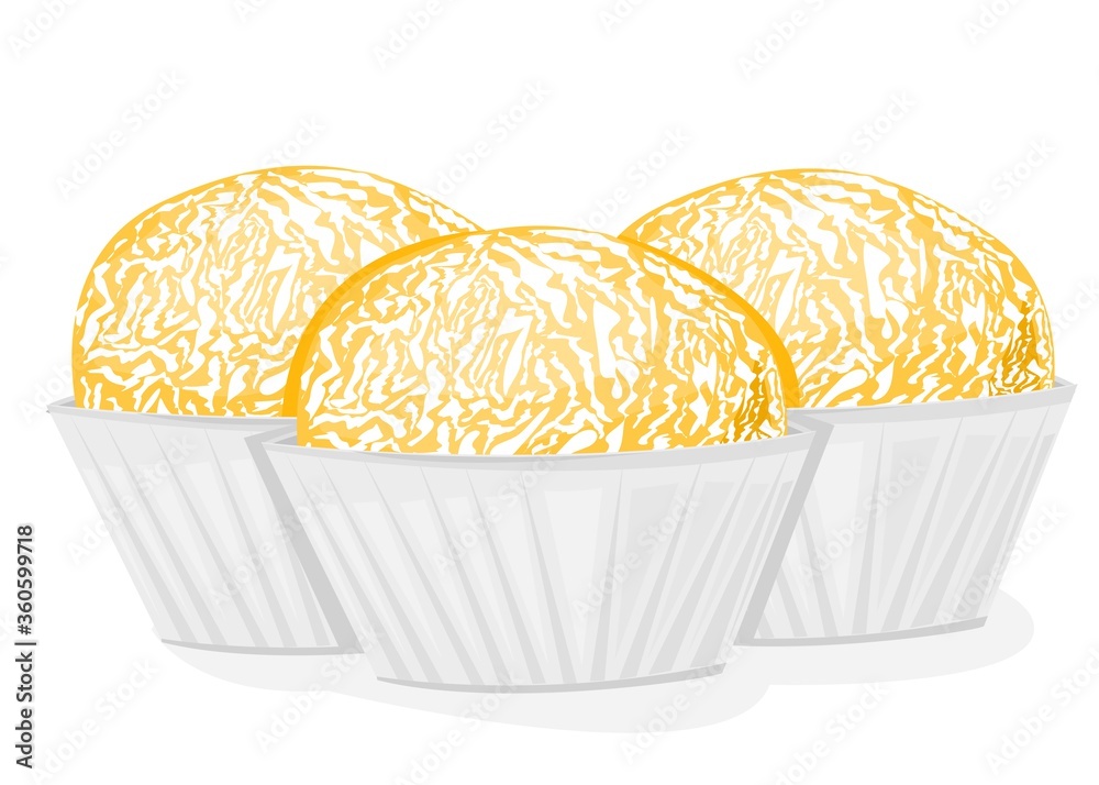 Coconut laddu Sweets or Mithai Food Vector Coconut laddu Sweets or Mithai Food Vector
