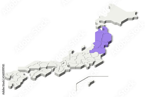 日本地図3D 地方別/東北 Rounded (Set 5)