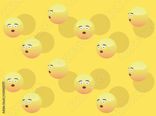 3D Emoticons Wow Head Vector Seamless Background Wallpaper-01