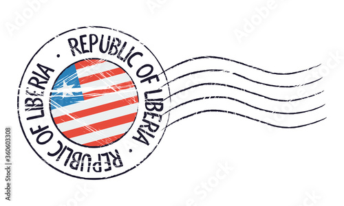 Liberia grunge postal stamp